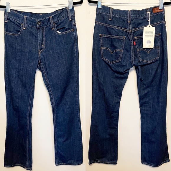 New Levi’s Vintage 70's Flare Mid Rise Jeans Dark Wash 26 - Picture 2 of 8